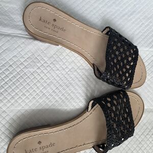 Kate Spade Black Woven Sandals